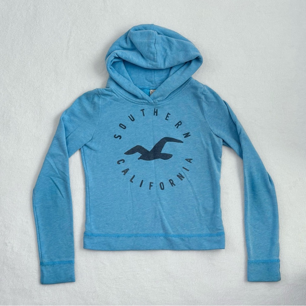 Hollister Southern California Graphic Blue Longsleeve Pullover Hoodie